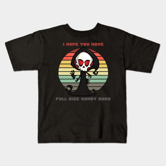 Sunset Reaper / I Hope You Have Full Size Candy Bars Kids T-Shirt by nathalieaynie